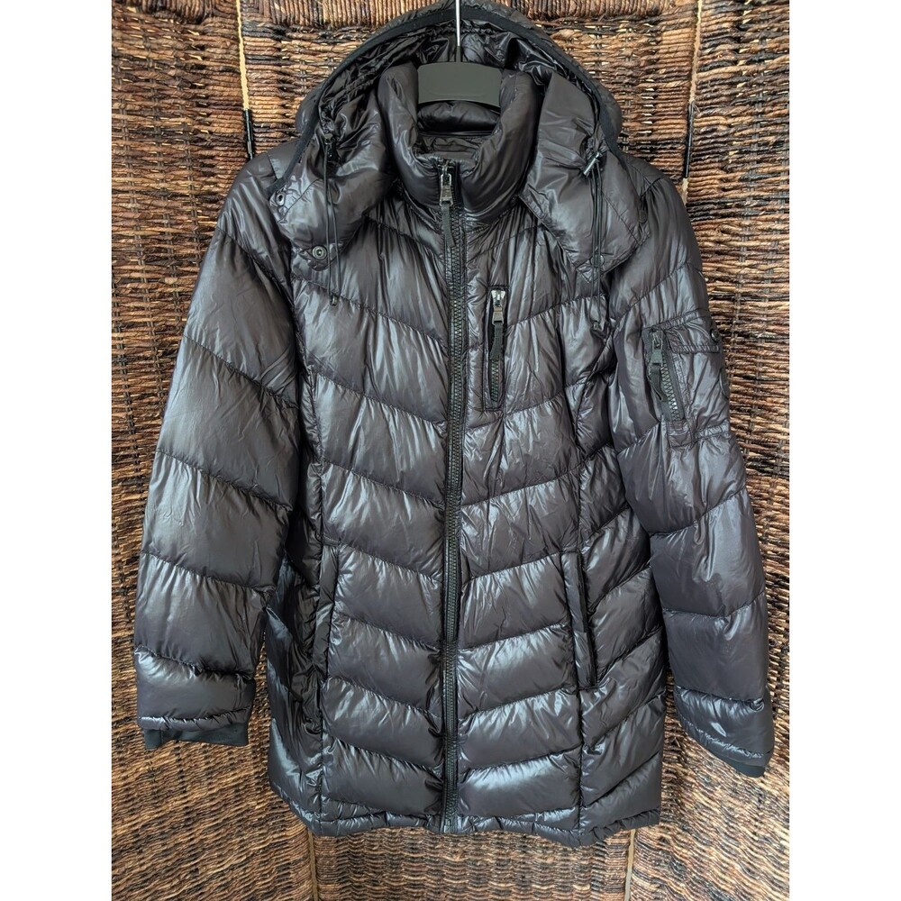 Andrew Marc Packable Lightweight Premium Down Hooded Puffer Jacket Coat Large